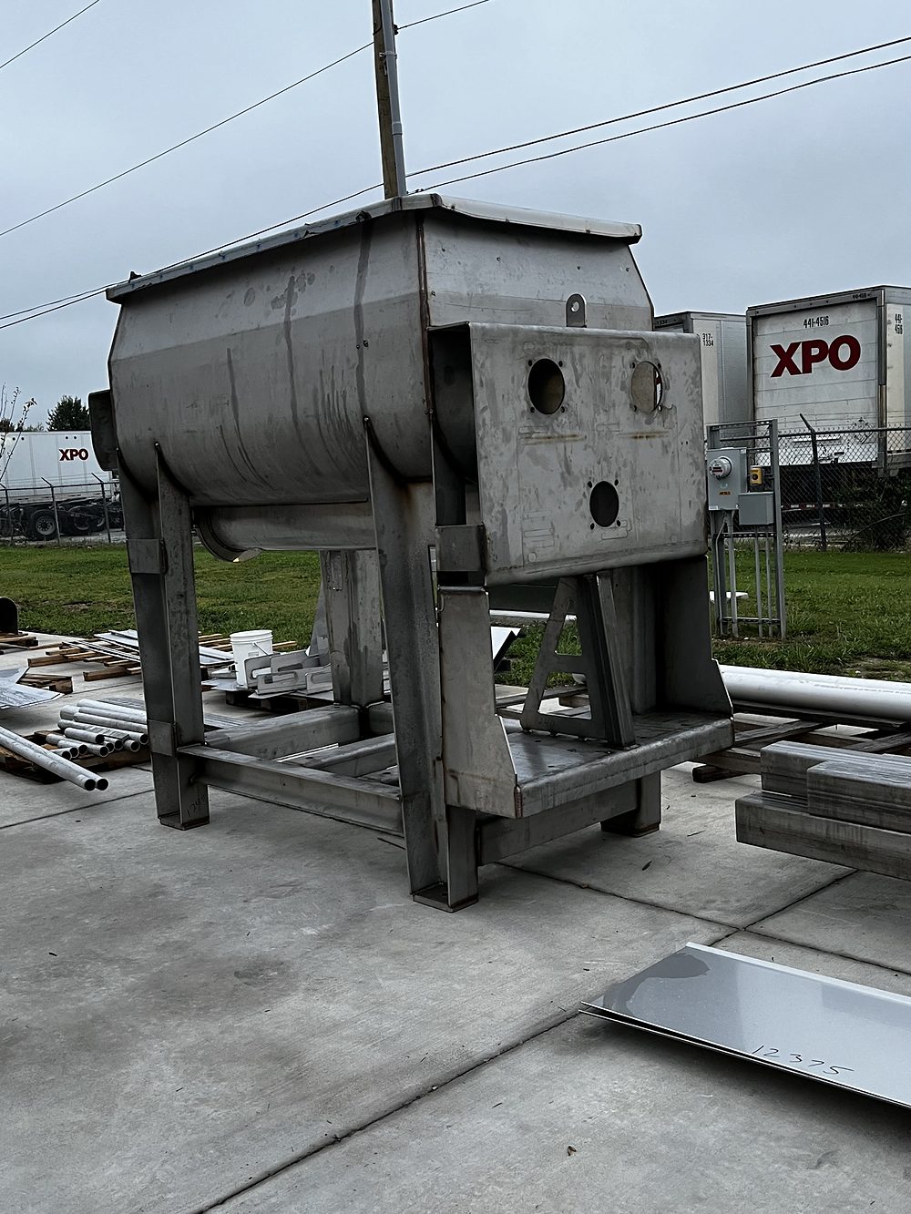 Stainless ribbon blender built for a food plant